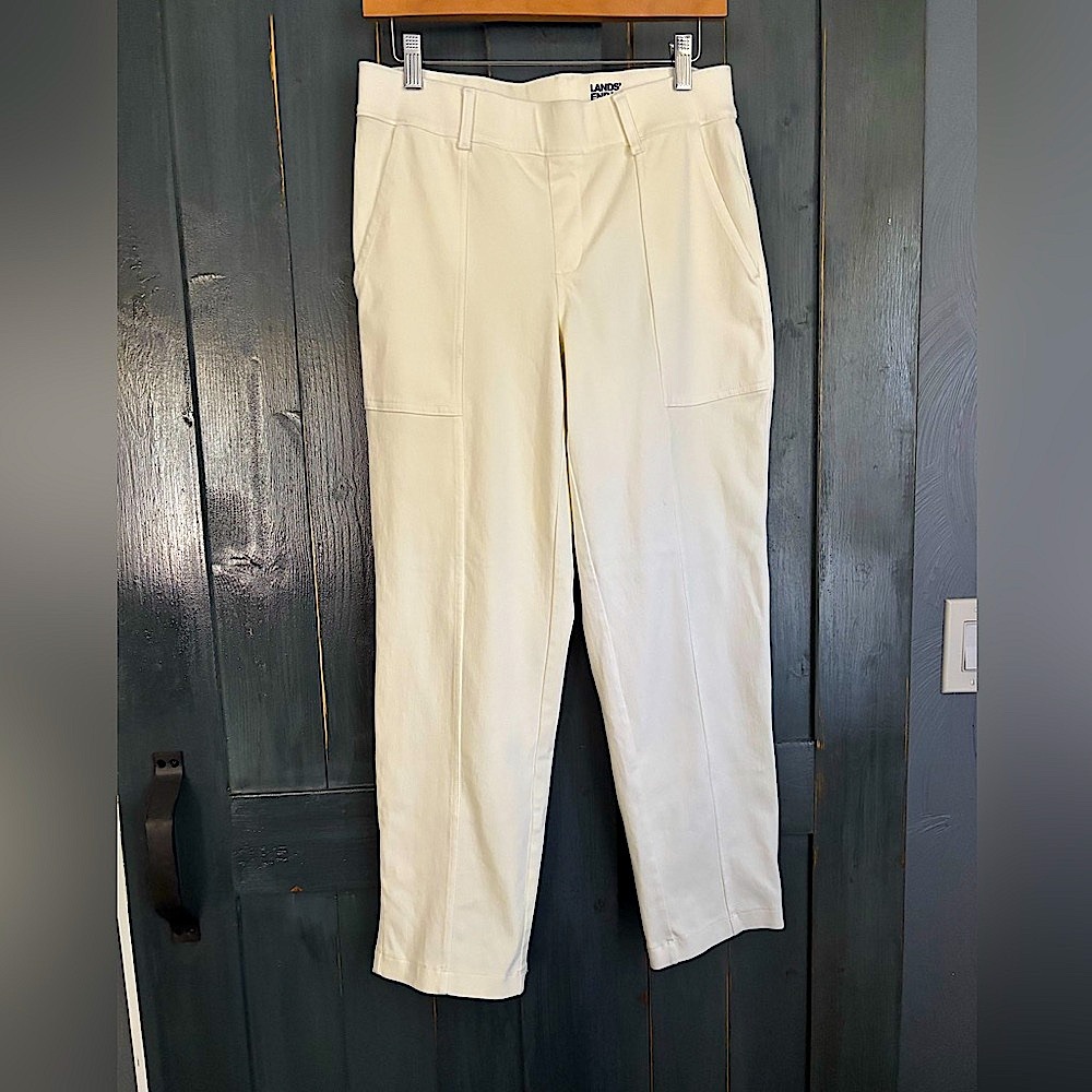 Lands' End Classic Cream Trousers sz S (4-6)